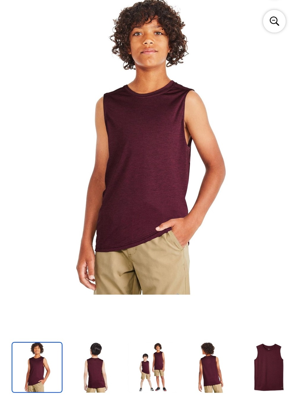 Athletic Works Boys’ Space Dye Muscle Tank Burgundy NWT